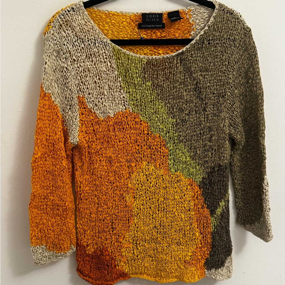 Sigrid Olsen Hand Knit Colorful Cover Up